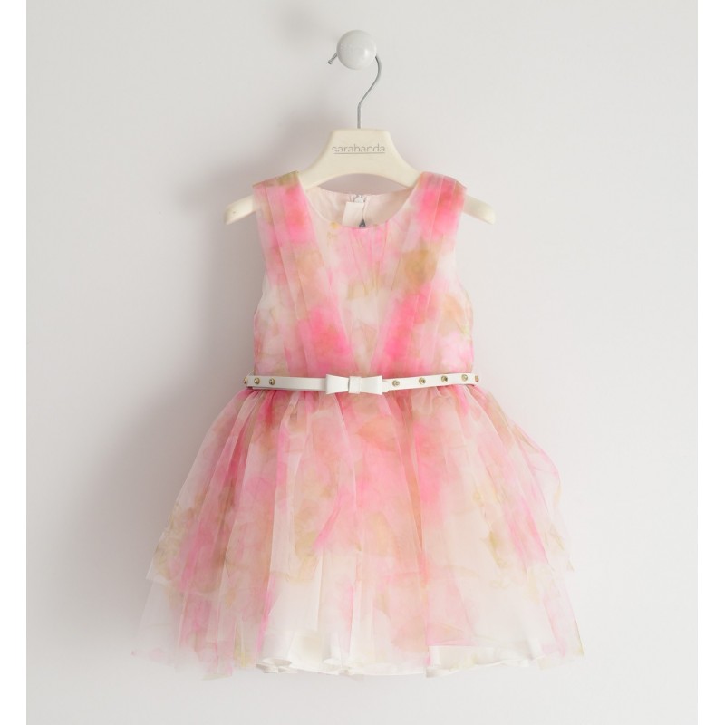 Elegante Abito Sarabanda in tulle. Variante colore unico per bambina da 3 a 7 anni Elegante Abito Sarabanda in tulle. Variante colore unico per bambina da 3 a 7 anni