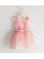 Elegante Abito Sarabanda in tulle. Variante colore unico per bambina da 3 a 7 anni