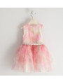 Elegante Abito Sarabanda in tulle. Variante colore unico per bambina da 3 a 7 anni