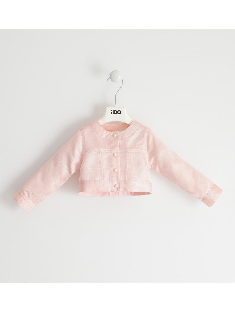Elegante giacchino iDo in tessuto lurex. Variante colore unico per bambina da 3 a 7 anni