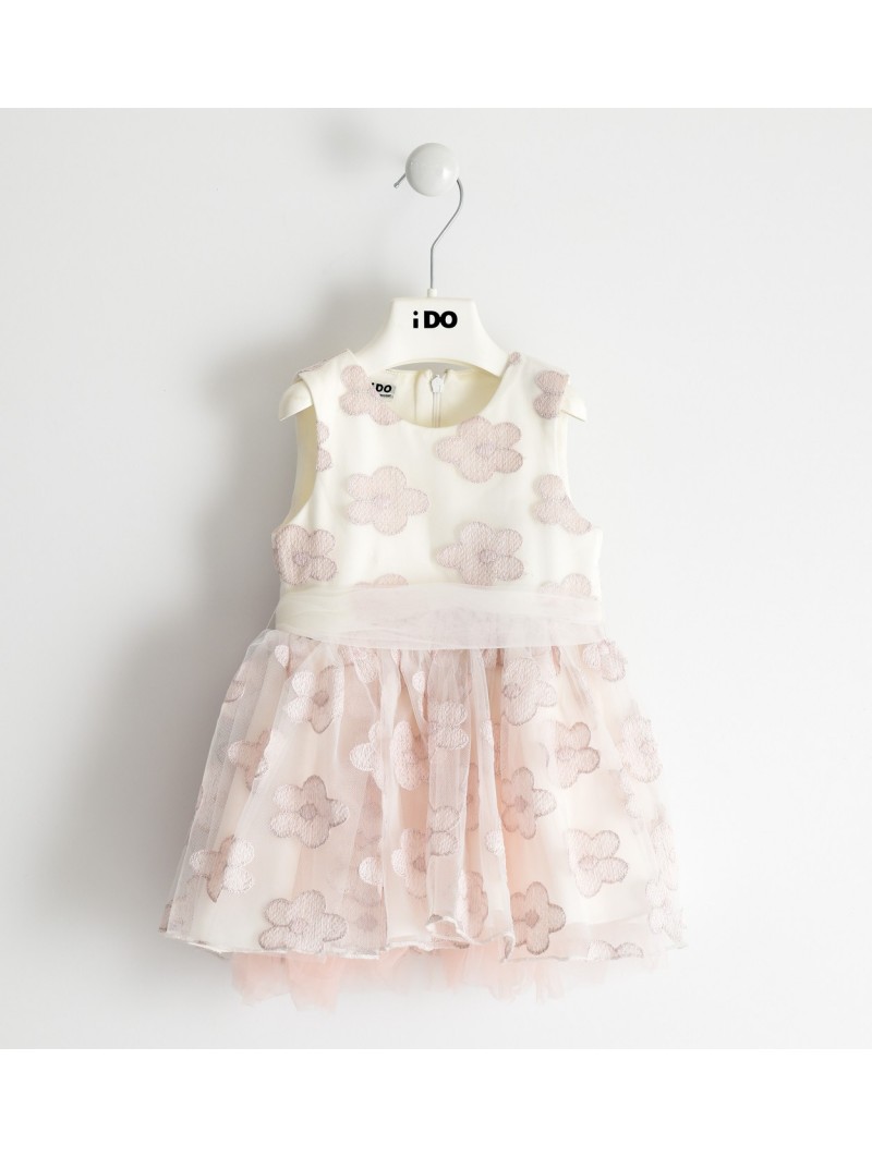 Elegante abito iDo in tulle. Variante colore unico per bambina da 3 a 7 anni