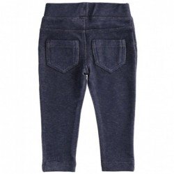 Leggings lungo iDo effetto denim in cotone stretch in due varianti colore per bambina da 9 mesi a 7 anni