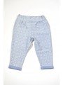 Pantalone Bimbus in cotone effetto denim stampato modello largo variante colore unico per bambina da 9 a 24 mesi