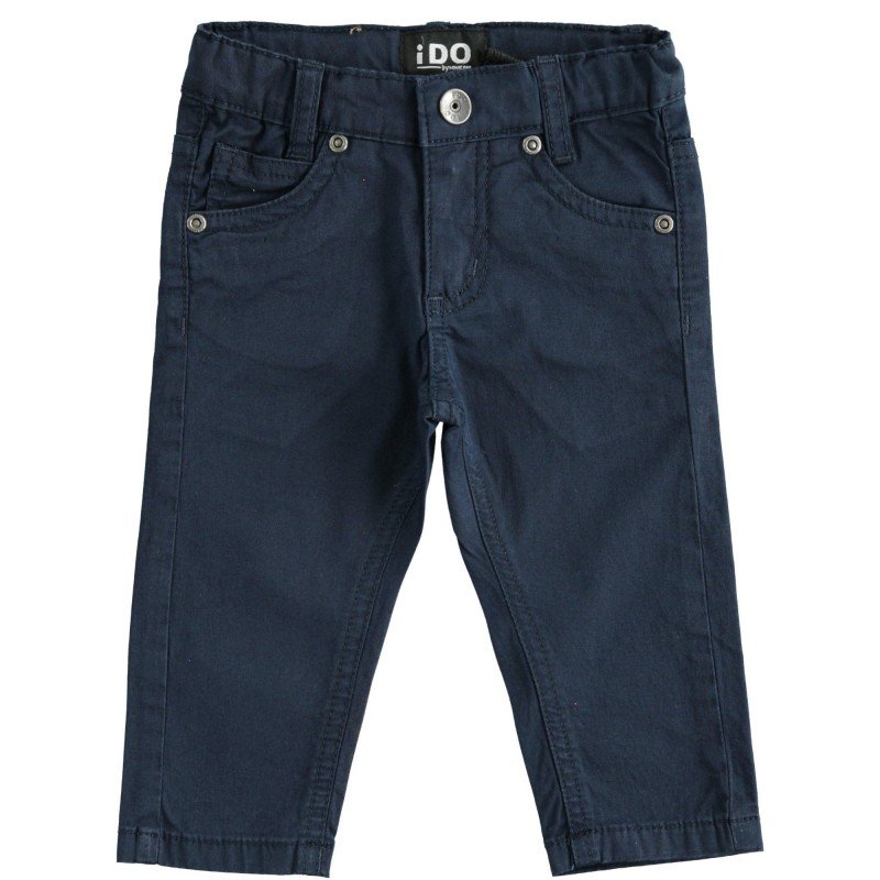 Pantalone iDo in twill di cotone stretch in quattro varianti colore per bambino da 3 a 7 anni