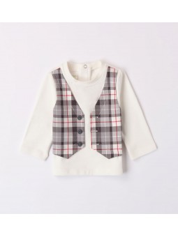 Maglia girocollo con finto...