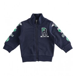 Felpa iDo con zip in cotone garzato variante colore unico per bambino da 6 a 24 mesi