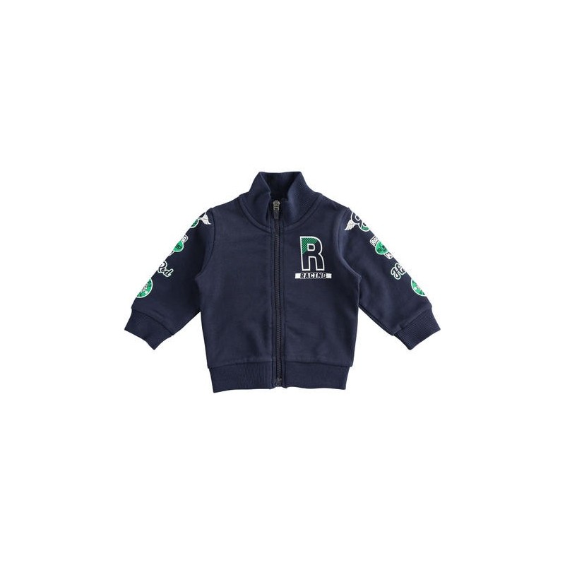 Felpa iDo con zip in cotone garzato variante colore unico per bambino da 6 a 24 mesi Felpa iDo con zip in cotone garzato variante colore unico per bambino da 6 a 24 mesi