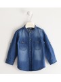 Camicia coreana Sarabanda in jeans variante colore unico per bambino da 9 mesi a 7 anni