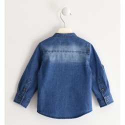 Camicia coreana Sarabanda in jeans variante colore unico per bambino da 9 mesi a 7 anni