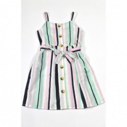 Abito Guess in misto lino variante colore unico per bambina da 3 a 7 anni