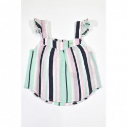 Maglia top Guess in misto lino variante colore unico per bambina da 3 a 7 anni