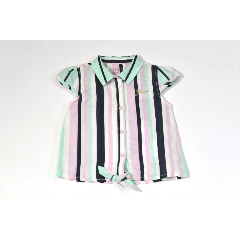 Camicia Guess in misto lino variante colore unico per bambina da 3 a 7 anni Camicia Guess in misto lino variante colore unico per bambina da 3 a 7 anni