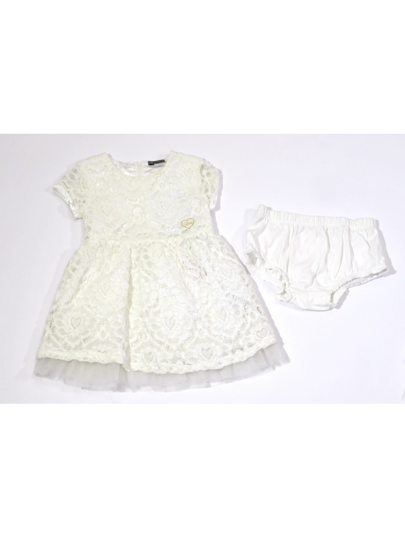 Abito Guess in pizzo variante colore unico per bambina da 3 a 24 mesi