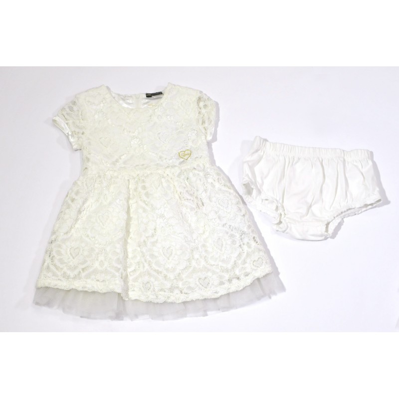 Abito Guess in pizzo variante colore unico per bambina da 3 a 24 mesi