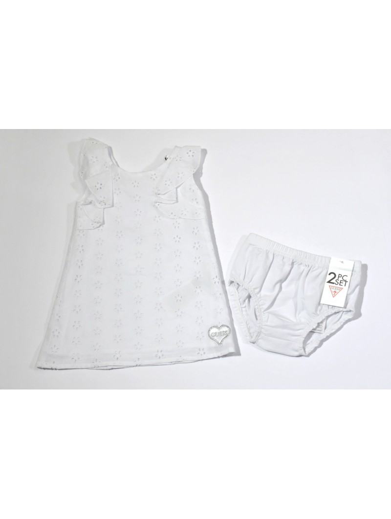 Abito Guess in pizzo sangallo variante colore unico per bambina da 3 a 24  mesi