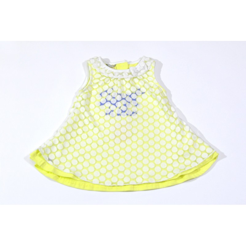 Abito Sarabanda smanicato in cotone stretch variante colore unico per bambina da 9 a 24 mesi