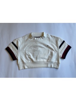 T-shirt cropped manica...