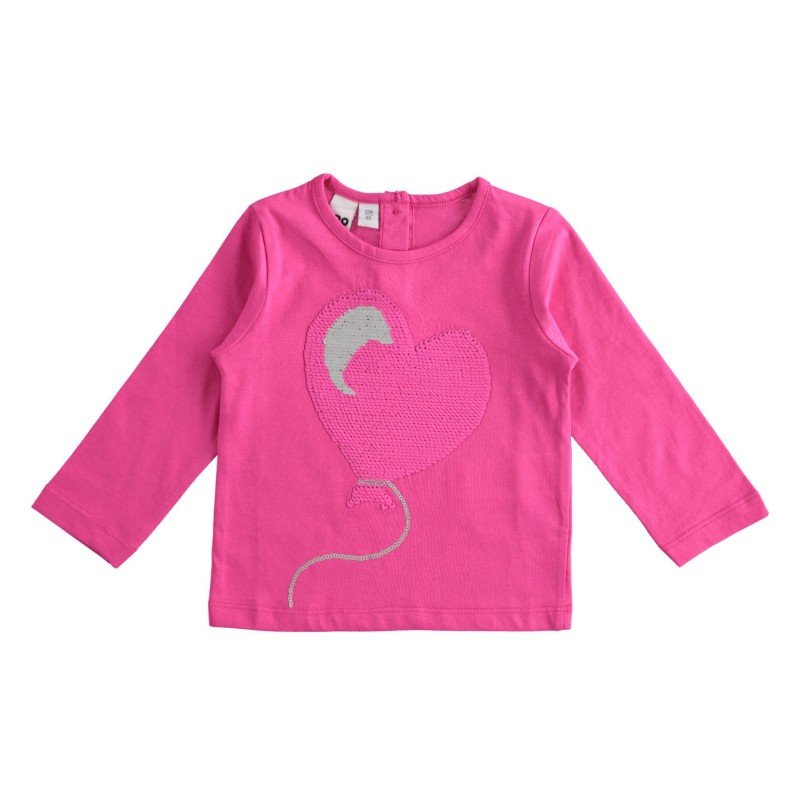 Maglia girocollo iDo in cotone variante colore unico per bambina da 12 mesi a 7 anni