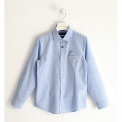 Camicia Sarabanda fil a fil 100% cotone. Variante colore unico per ragazzo da 8 a 16 anni