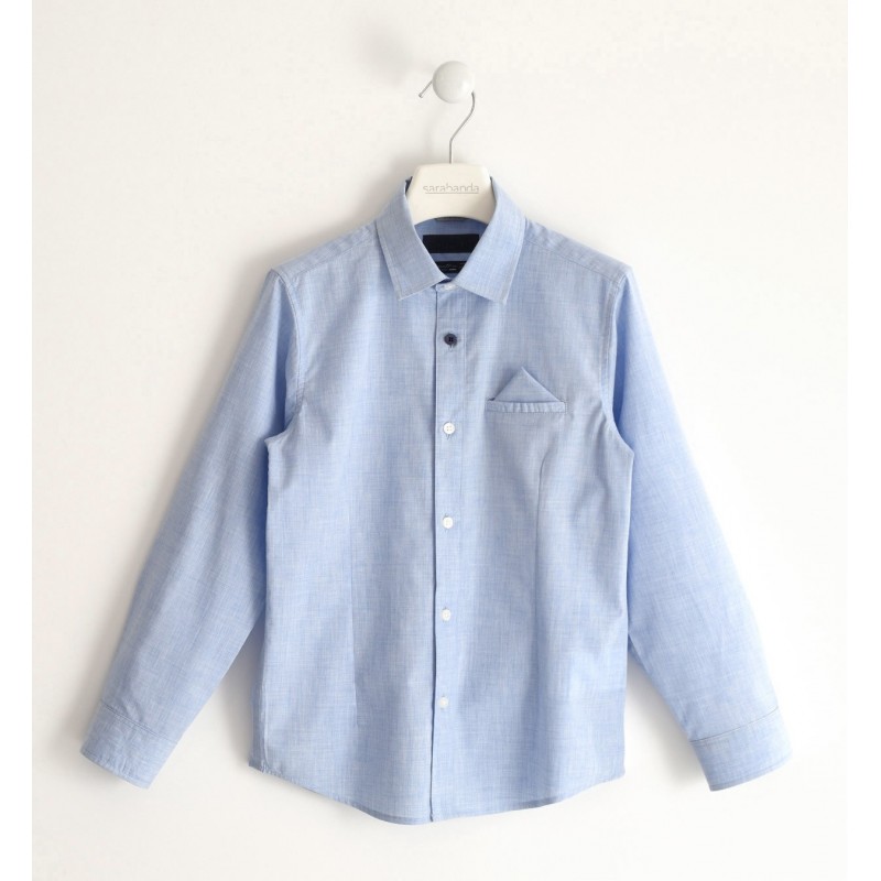 Camicia Sarabanda fil a fil 100% cotone. Variante colore unico per ragazzo da 8 a 16 anni Camicia Sarabanda fil a fil 100% cotone. Variante colore unico per ragazzo da 8 a 16 anni