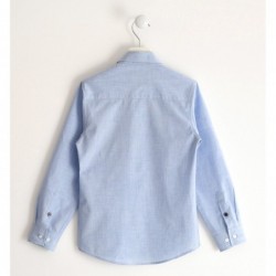Camicia Sarabanda fil a fil 100% cotone. Variante colore unico per ragazzo da 8 a 16 anni