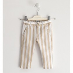 Elegante pantalone Sarabanda in tinto filo variante colore unico per bambino da 9 a 24 mesi