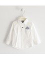 Elegante camicia Sarabanda in popeline stretch variante colore unico per bambino da 9 mesi a 7 anni