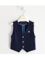 Elegante gilet Sarabanda in punto milano stretch variante colore unico per bambino da 3 a 7 anni