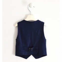 Elegante gilet Sarabanda in punto milano stretch variante colore unico per bambino da 3 a 7 anni