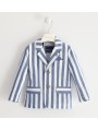Elegante giacca Sarabanda in tinto filo di cotone variante colore unico per bambino da 3 a 7 anni