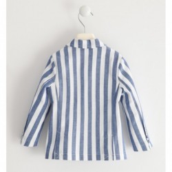 Elegante giacca Sarabanda in tinto filo di cotone variante colore unico per bambino da 3 a 7 anni