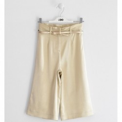 Elegante pantalone iDo modello gaucho in morbido tessuto effetto metallico variante colore unico per ragazza da 8 a 16 anni