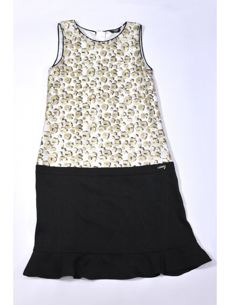 Elegante abito Guess in satin variante colore unico per ragazza da 8 a 16 anni