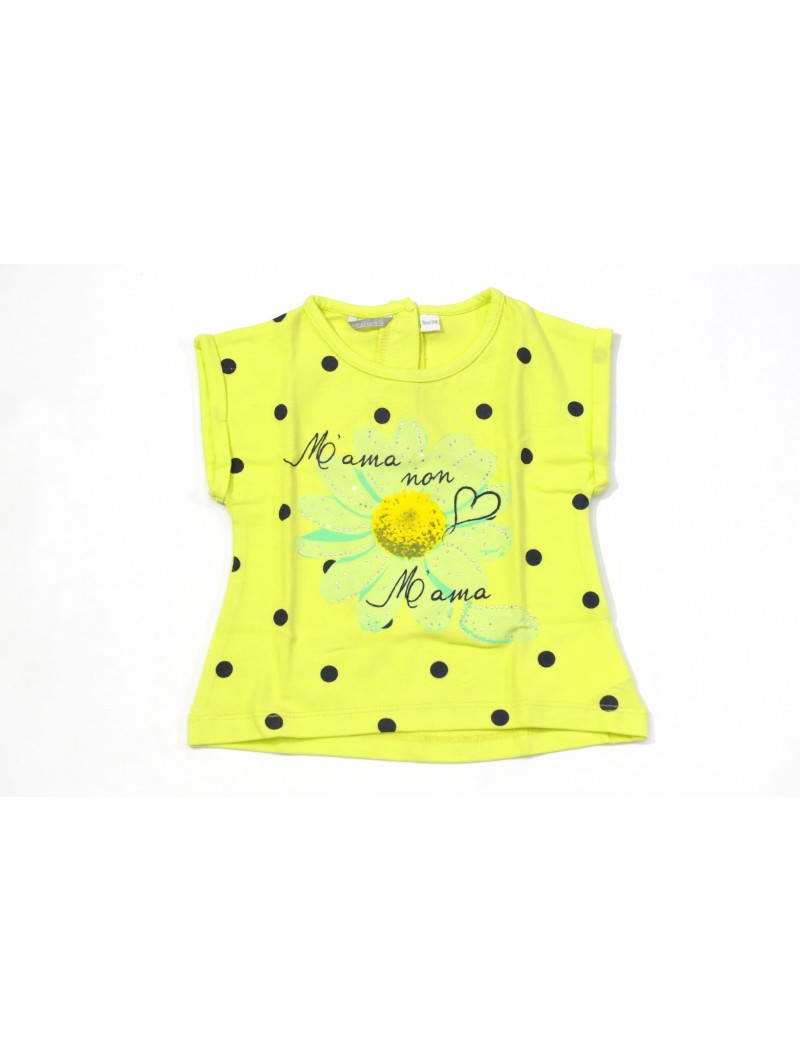 T-shirt manica corta Sarabanda in jersey 100% cotone variante colore unico per bambina da 9 a 24 mesi