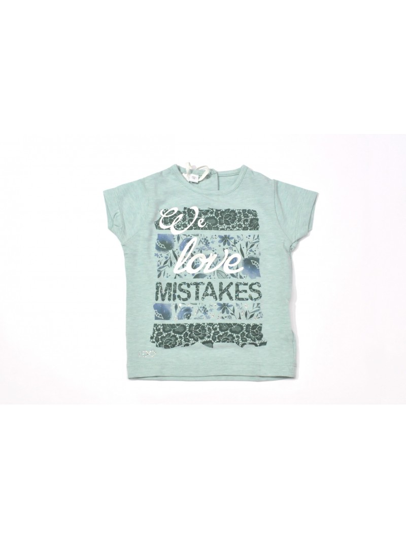 T-shirt manica corta iDo in jersey 100% cotone variante colore unico per bambina da 9 a 24 mesi