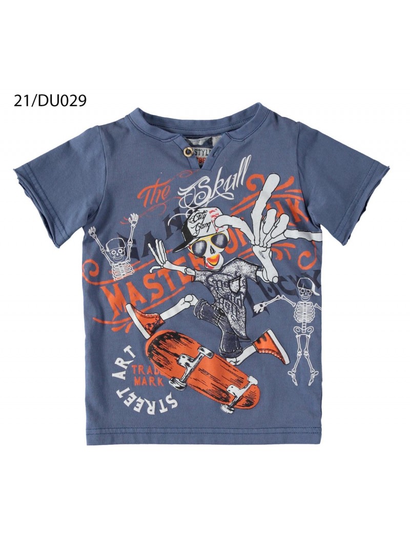 T-shirt manica corta Sarabanda 100% cotone variante colore unico per bambino da 9 a 24 mesi
