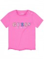 T-shirt manica corta Guess in jersey stretch 100% cotone variante colore unico per bambina da 3 a 24 mesi