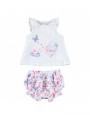 Completo estivo iDO con maxi t-shirt senza maniche e pantaloncino in jersey di cotone per neonata da 1 a 9 mesi