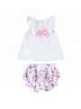 Completo estivo iDO con maxi t-shirt senza maniche e pantaloncino in jersey di cotone per neonata da 1 a 9 mesi