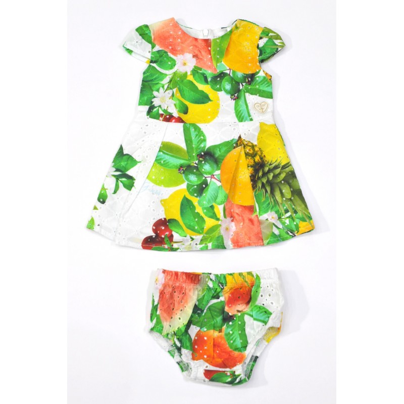 Abito Guess in pizzo sangallo variante colore unico per bambina da 3 a 24 mesi Abito Guess in pizzo sangallo variante colore unico per bambina da 3 a 24 mesi