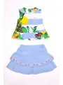 Completo due pezzi Guess canotta e pantagonna in cotone organico stretch variante colore unico per bambina da 3 a 24 mesi