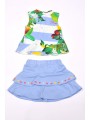 Completo due pezzi Guess canotta e pantagonna in cotone organico stretch variante colore unico per bambina da 3 a 24 mesi