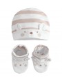 Kit cuffia e babbucce unisex iDo in cotone stretch variante colore unico per neonati