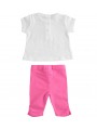 Completo t-shirt e leggings modello pinocchietto iDo in cotone stretch variante colore unico per neonata da 3 a 6 mesi
