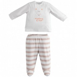 Tutina due pezzi unisex iDo con piedino in cotone variante colore unico per neonati da 1 a 3 mesi