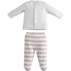 Tutina due pezzi unisex iDo con piedino in cotone variante colore unico per neonati da 1 a 3 mesi