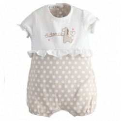 Pagliaccetto iDo in cotone variante colore unico per neonata da 1 a 6 mesi