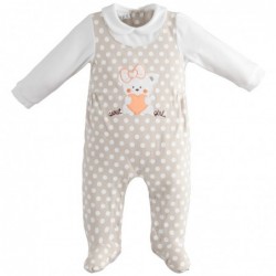 Tutina intera iDo con piedino in cotone variante colore unico per neonata da 1 a 3 mesi