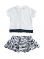 Completo t-shirt manica corta e gonna iDo in cotone stretch variante colore unico per neonata da 3 a 6 mesi