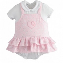 Pagliaccetto effetto scamiciato iDo in cotone stretch variante colore unico per neonata da 1 a 6 mesi